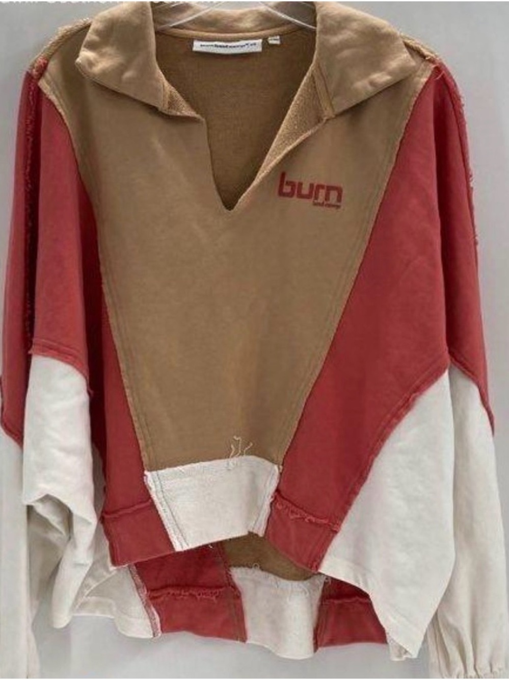 Burn Boot Camp Oversized Colorblock Pullover Sweatshirt Sz XS